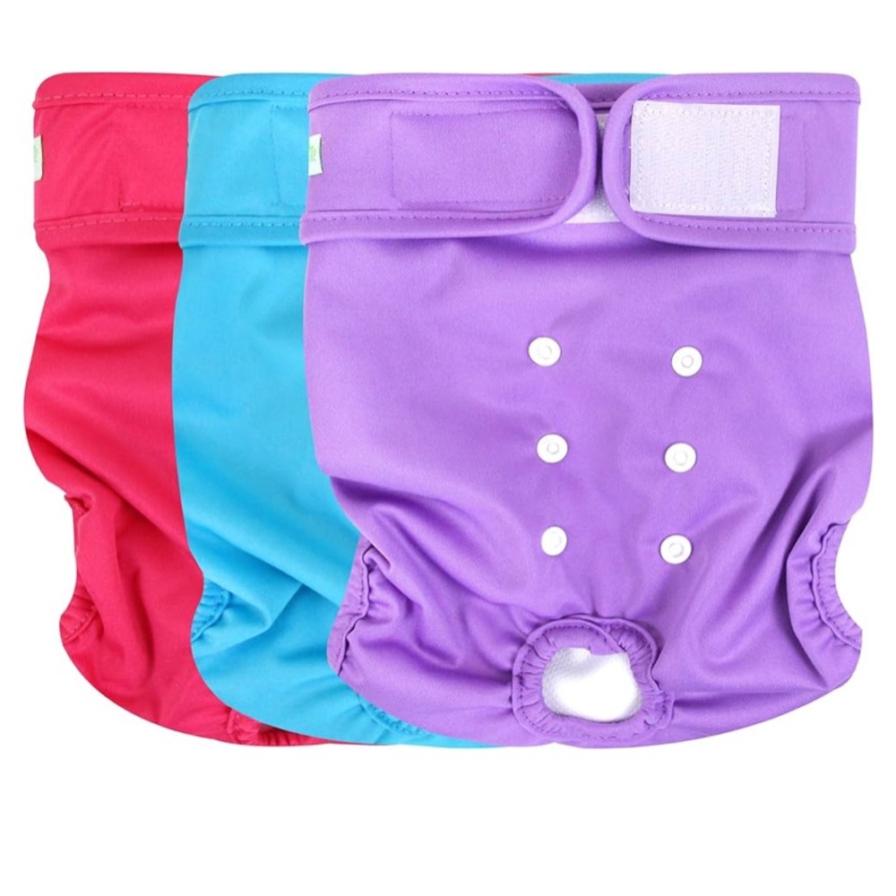 wegreeco,DOG, Washable Reusable Female Diapers,Medium Size,for Female Dog,3 pack